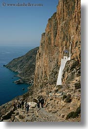 amorgos, cliffs, europe, greece, hiking, hozoviotissa monastery, monastery, mountains, nature, ocean, vertical, water, photograph