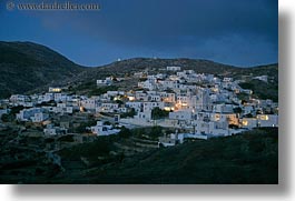 amorgos, dusk, europe, greece, horizontal, scenics, slow exposure, towns, photograph