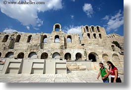acropolis, arches, athens, clouds, europe, greece, high, horizontal, nature, people, sky, windows, photograph