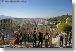 acropolis, arches, athens, buildings, cityscapes, europe, greece, high, horizontal, people, structures, windows, photograph