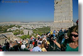 acropolis, athens, buildings, cityscapes, crowds, europe, greece, horizontal, structures, tourists, photograph