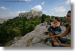 acropolis, athens, europe, girls, greece, horizontal, viewing, photograph
