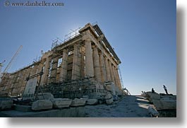 acropolis, athens, europe, greece, horizontal, parthenon, scaffolding, structures, photograph