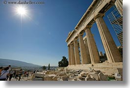 acropolis, athens, europe, greece, horizontal, nature, parthenon, sky, sun, photograph