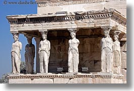 acropolis, athens, caryatids, europe, greece, horizontal, replica, photograph