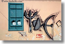 arts, athens, europe, graffiti, greece, green, grey, horizontal, shutters, photograph