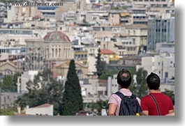athens, cityscapes, europe, greece, horizontal, men, two, viewing, photograph