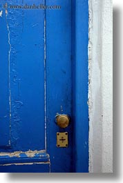athens, blues, brass, doors, europe, greece, knobs, old, vertical, photograph