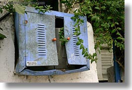 athens, boxes, electrical, europe, greece, horizontal, old, vines, photograph