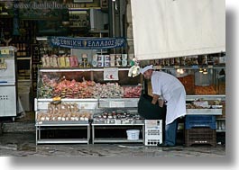 athens, europe, foods, greece, horizontal, people, smiling, stores, vendors, photograph