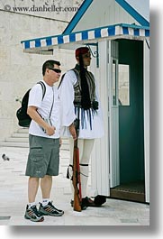 asian, athens, europe, greece, greek, guards, people, tourists, vertical, photograph
