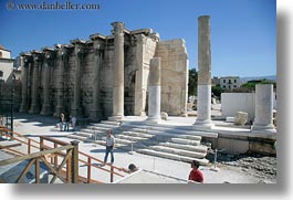 architectural ruins, athens, europe, greece, hadrians, horizontal, library, photograph