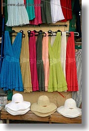 athens, colorful, dresses, europe, greece, hats, shops, vertical, photograph