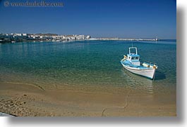 beaches, blues, boats, colors, europe, greece, green, horizontal, men, mykonos, people, water, photograph