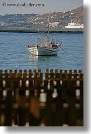 boats, europe, fences, greece, mykonos, vertical, photograph