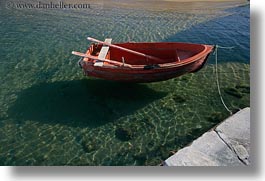 boats, colors, europe, greece, green, horizontal, mykonos, oranges, shadows, photograph