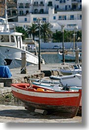 boats, europe, greece, mykonos, piers, red, vertical, photograph
