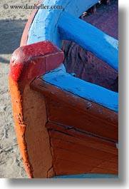 blues, boats, europe, greece, mykonos, nose, oranges, red, slow exposure, vertical, photograph