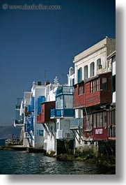 buildings, europe, greece, houses, mykonos, vertical, waterfront, photograph