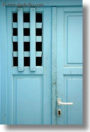 blues, doors, europe, greece, handle, mykonos, vertical, white, photograph