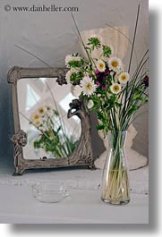 europe, flowers, greece, mirrors, mykonos, vertical, photograph