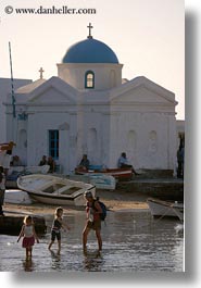 childrens, churches, europe, greece, mykonos, people, vertical, water, photograph