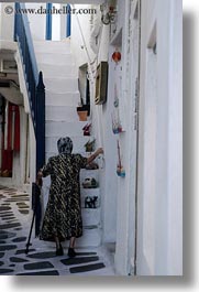 europe, greece, mykonos, old, stairs, vertical, walking, white wash, womens, photograph