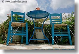 blues, chairs, clouds, europe, greece, horizontal, nature, naxos, sky, photograph