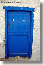 blues, diamonds, doors, doors & windows, europe, greece, naxos, two, vertical, white wash, photograph