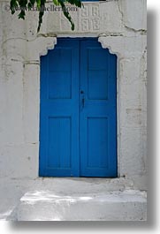 blues, doors, doors & windows, europe, greece, leaves, naxos, stairs, vertical, woods, photograph