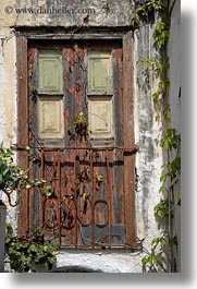 doors, doors & windows, europe, gates, greece, naxos, old, rusted, vertical, woods, photograph