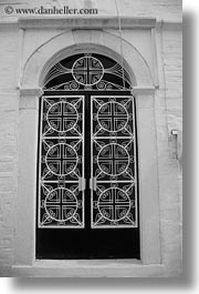 black and white, churches, doors, doors & windows, europe, greece, naxos, ornate, vertical, white wash, photograph