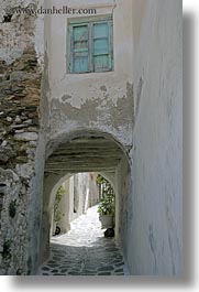 arches, doors & windows, europe, greece, naxos, over, tunnel, vertical, white wash, windows, photograph