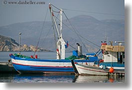 blues, boats, europe, greece, harbor, horizontal, naxos, white, photograph