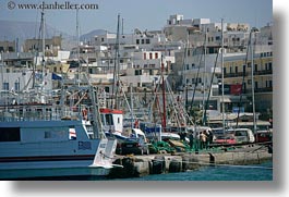 boats, buildings, europe, greece, harbor, horizontal, naxos, photograph