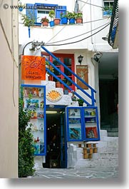 colorful, europe, greece, naxos, shops, vertical, photograph
