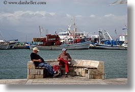 boats, europe, greece, horizontal, men, naxos, old, people, watching, photograph
