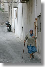 europe, greece, motorcycles, naxos, old, people, vertical, womens, photograph