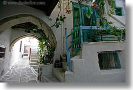 alleys, archways, europe, greece, horizontal, narrow, naxos, towns, white wash, photograph