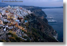 cityscapes, europe, greece, horizontal, ocean, santorini, slow exposure, towns, photograph