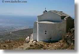churches, europe, greece, horizontal, ocean, scenics, tinos, views, white wash, photograph