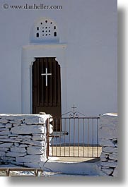 churches, crosses, doors, europe, gates, greece, tinos, vertical, white wash, photograph
