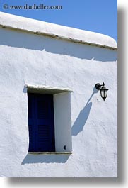 europe, greece, lamps, tinos, vertical, walls, white wash, windows, photograph