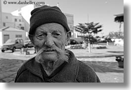 black and white, europe, greece, horizontal, men, mustache, old, people, tinos, white, photograph