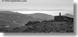 black and white, europe, greece, horizontal, monument, panoramic, scenics, stones, tinos, photograph