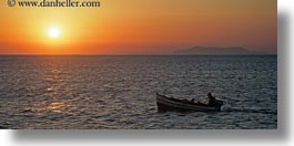 boats, europe, greece, horizontal, panoramic, scenics, sunsets, tinos, photograph