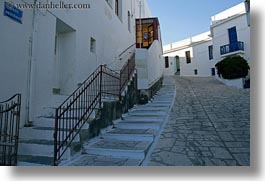 europe, greece, horizontal, stairs, steep, streets, tinos, towns, photograph