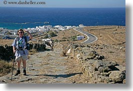 europe, greece, hiking, horizontal, joyce, joyce rao, ocean, people, scenics, senior citizen, tourists, womens, photograph