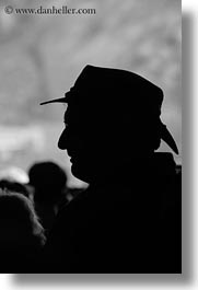 black and white, clothes, europe, glasses, greece, hats, men, people, richard, silhouettes, tourists, vertical, photograph