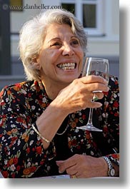 emotions, europe, glasses, gray, groups, hair, happy, hungary, people, senior citizen, smiles, vertical, wines, womens, yona, yona davis, photograph